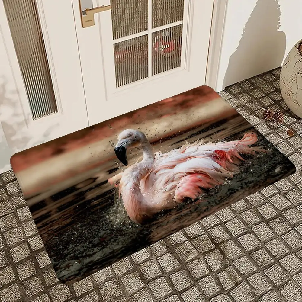 Модный напольный коврик с фламинго для входной двери домашний Придверный в