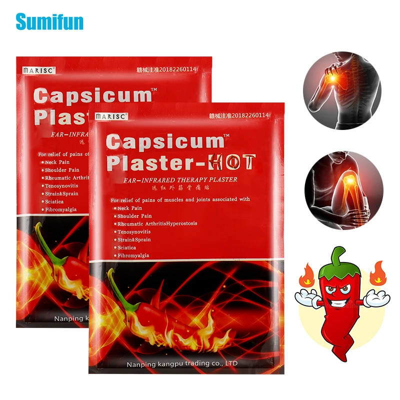 

Sumifun 8Pcs Pepper Hot Pain Relief Plaster Back/neck/shoulder Chinese Herbal Medical for Joint/arthritis Patch