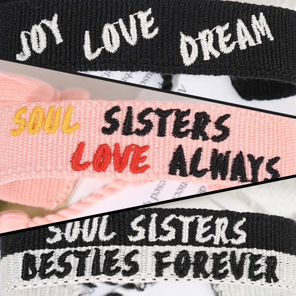 Фото Плетеные браслеты SOUL SISTER, регулируемые штабелируемые ювелирные изделия с надписью «Best» №4
