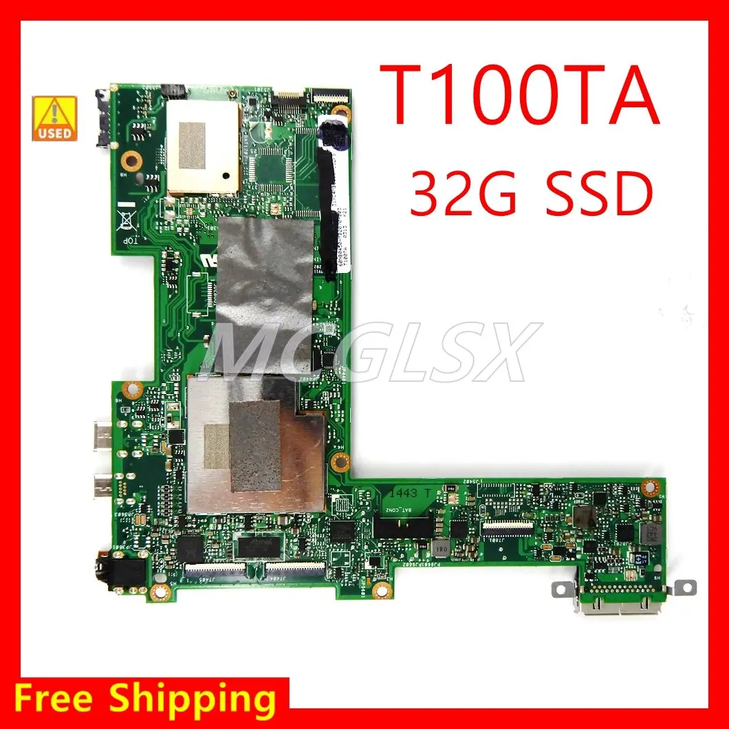 

T100TA 32G SSD Motherboard For Asus Transformer T100T T100TA Tablet Mainboard 32GB SSD Atom 1.33Ghz CPU Rev 2.0 Test OK Used