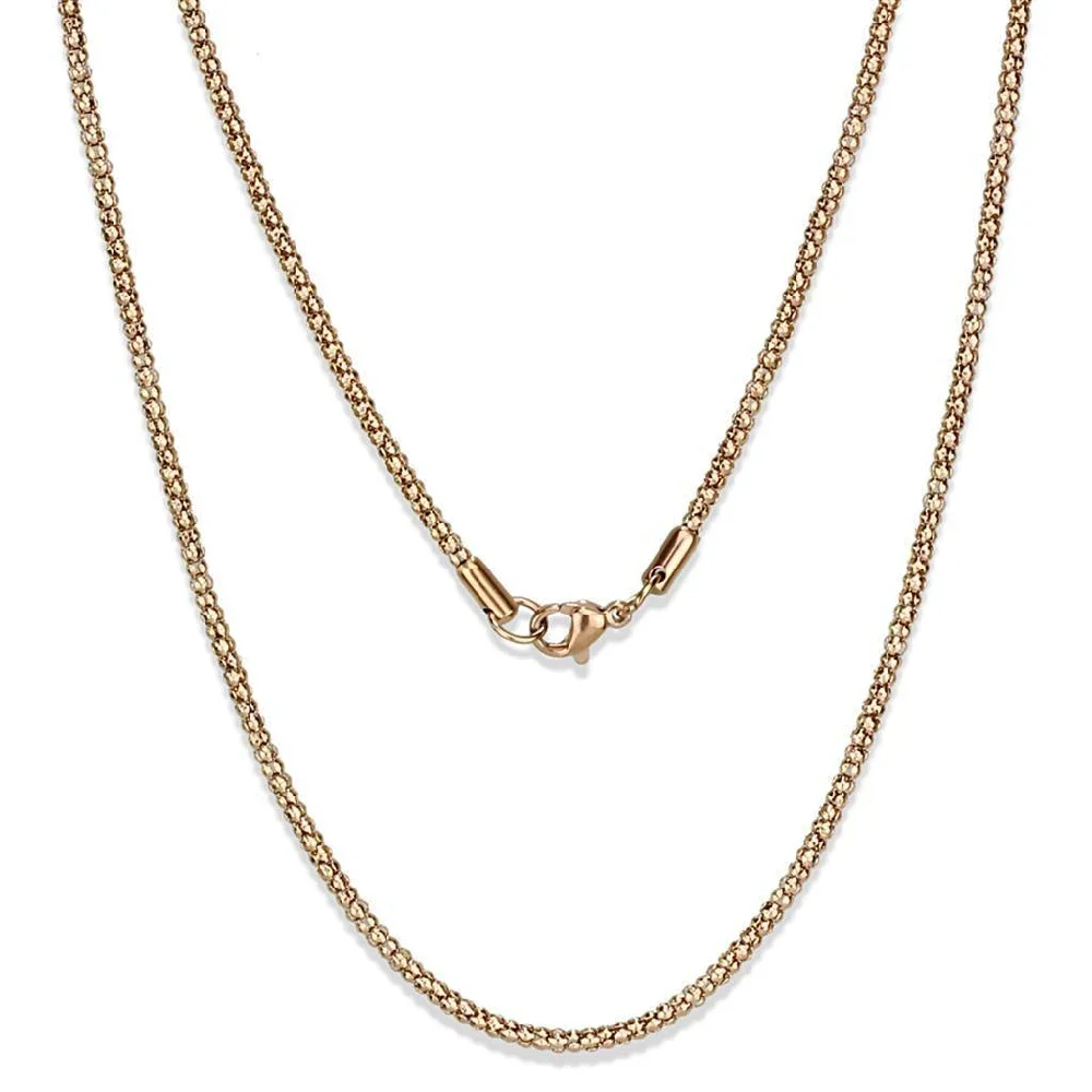 

TK2424R - IP Rose Gold(Ion Plating) Stainless Steel Chain with No Stone
