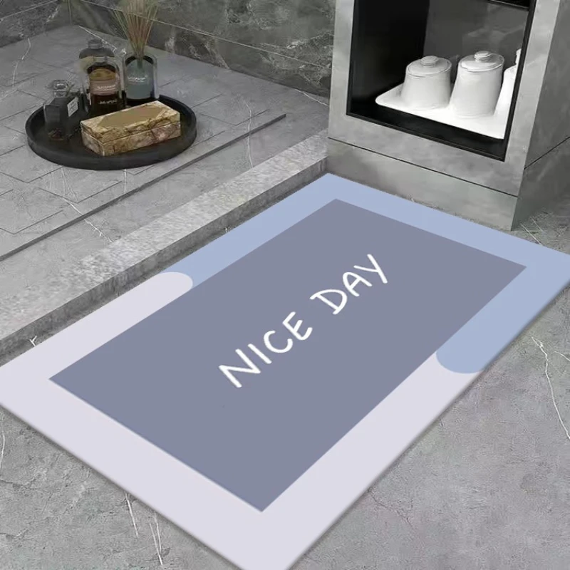 

Простой Овальный абсорбирующий Быстросохнущий коврик с монограммой для ванной комнаты, коврик для туалета, домашний декор для ванной комна...