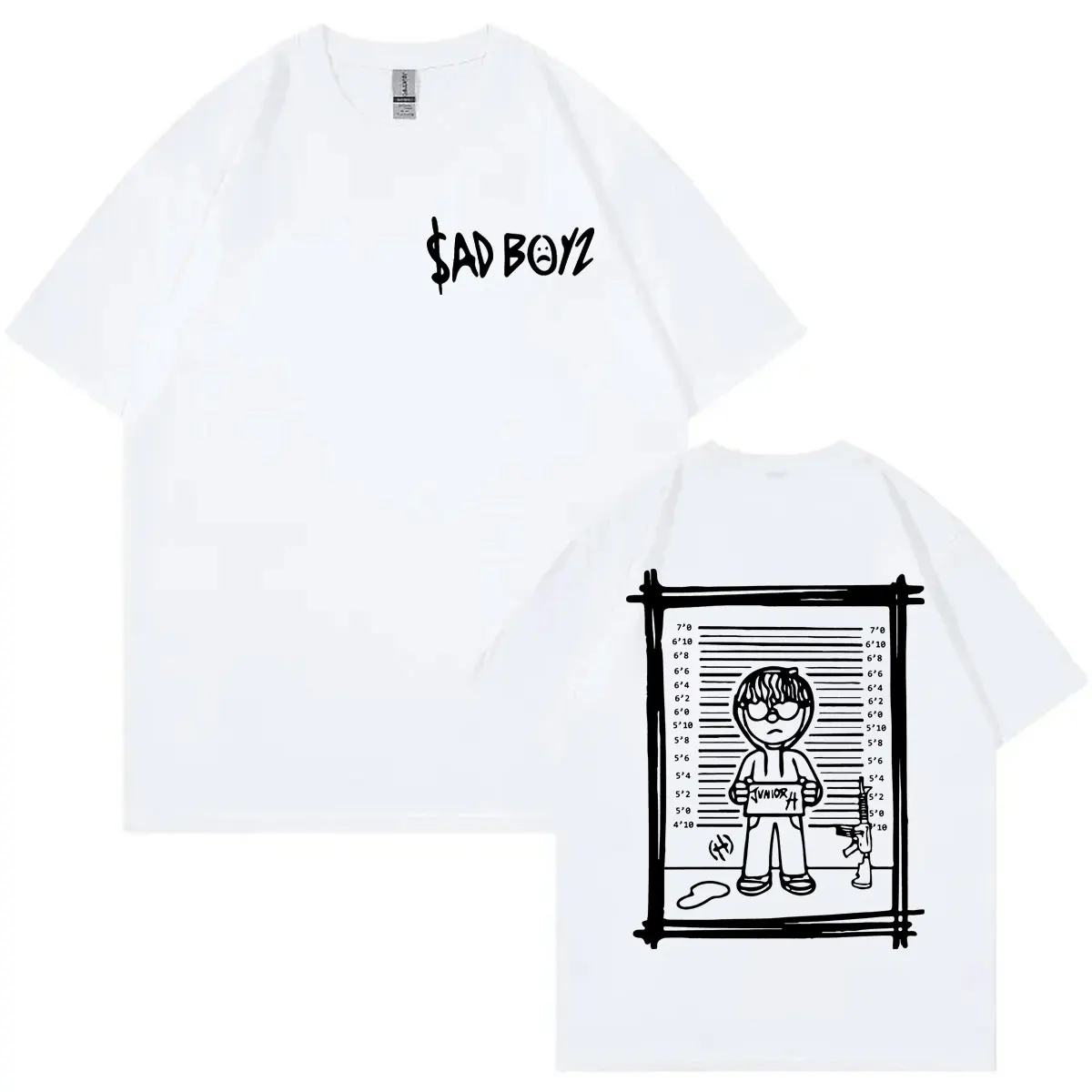 Футболка Singer Junior H Sad Boy унисекс рок хип-хоп винтажные футболки с короткими