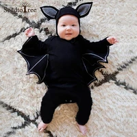 2022 casual baby jumpsuit 0 3y solid color bat round neck hooded long sleeve concealed buckle bodysuits cotton kids rompers