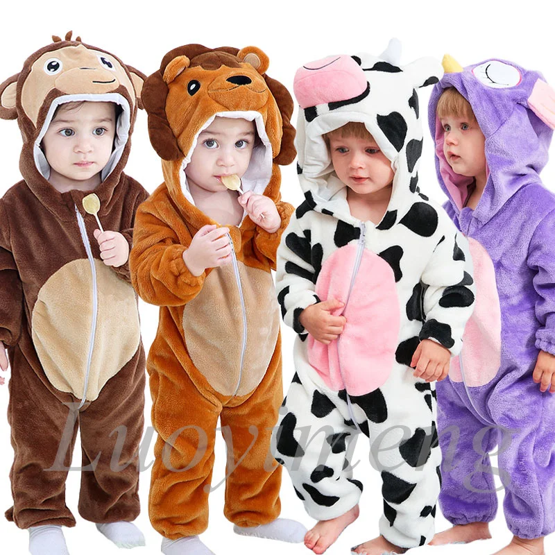 

2023 Winter New Born Baby Clothes ropa bebe Fox Cow Pajamas Boy Rompers Kids Panda Costume For Girl Infant Jumpsuit 3 9 12 Month