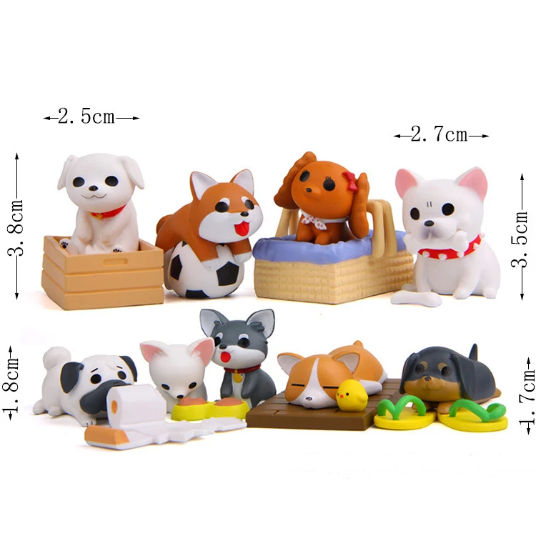 

8Pcs/Set Anime Cartoon Dog Puppy Action Toy Figures 2-3CM