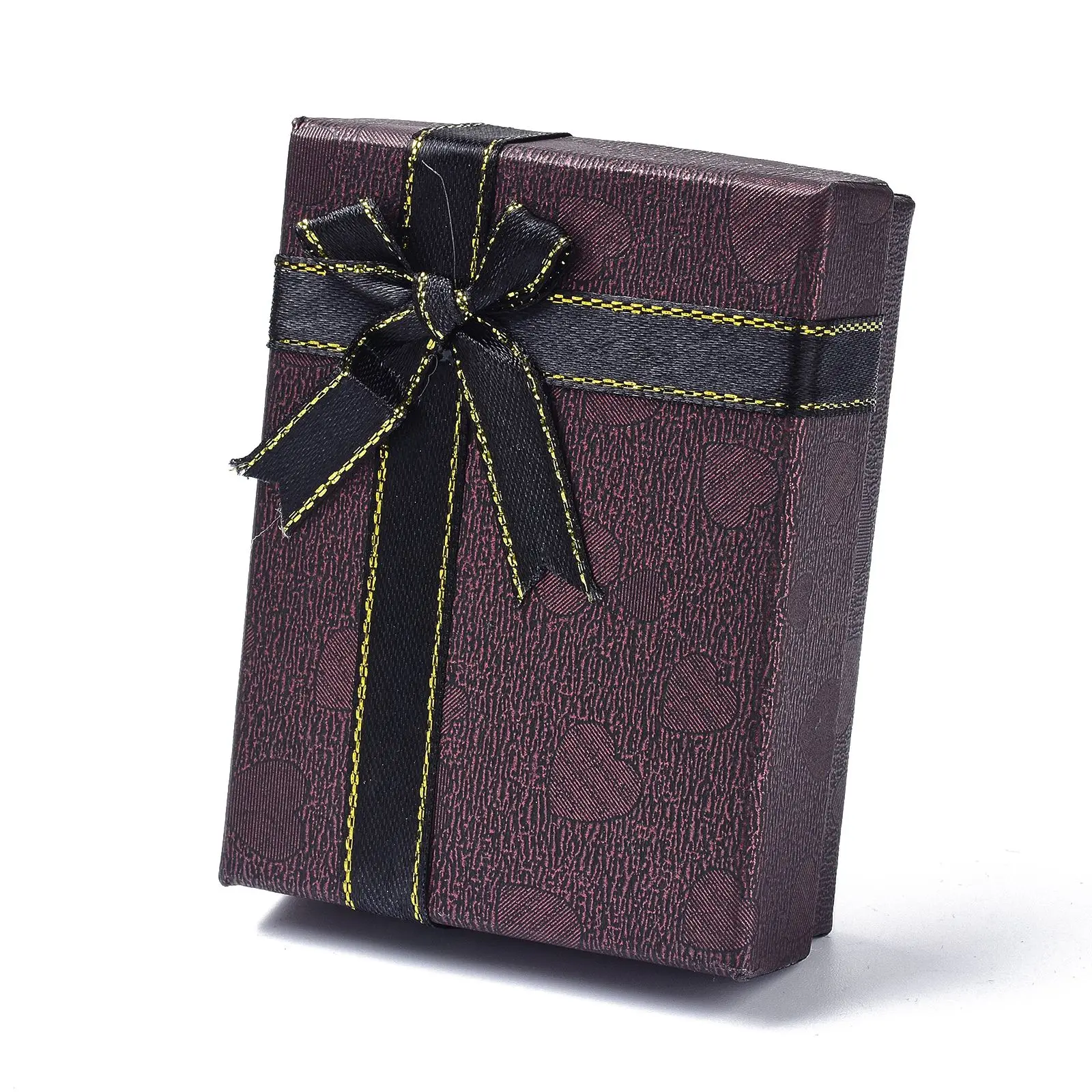 24Pcs Bowknot Paper Jewelry Organizer Box Rectangle Sponge Packing Box for Ring Earring Necklace DIY Gift Supplies 9.1x6.9x3.6cm