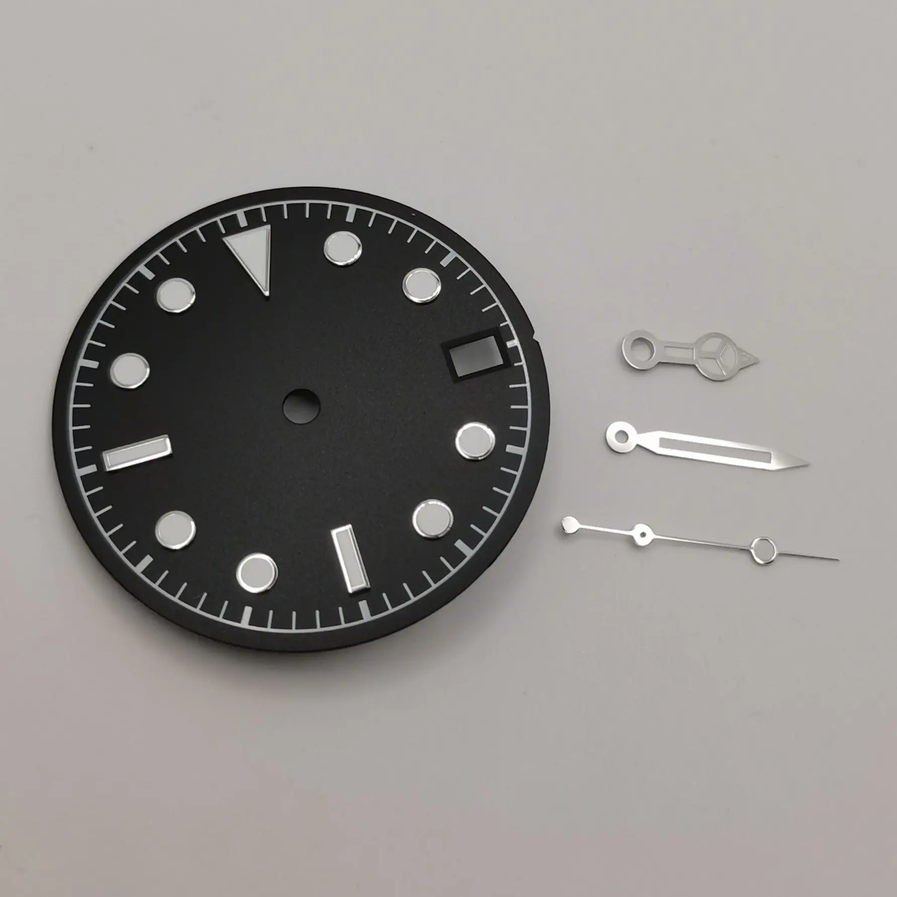 28.5MM Fit NH35 Automatic Movement Green Luminous Watch Dial Add Hands