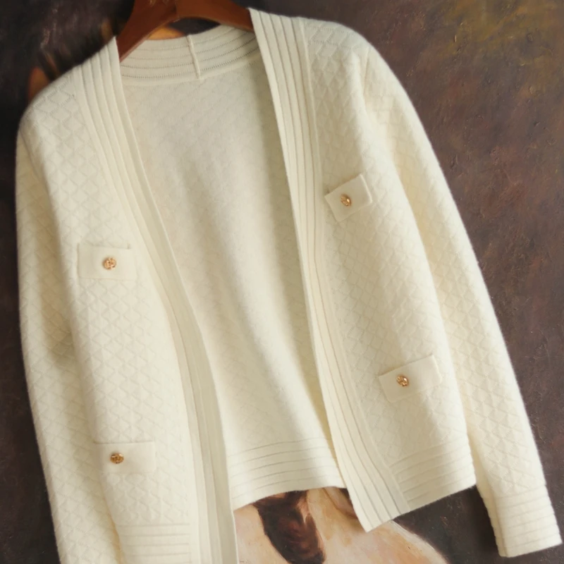 OCEANLOVE корейские модные кардиганы для женщин однотонные двубортные винтажные