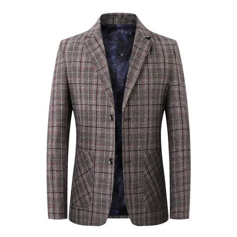 Мужской Весенний Деловой утепленный пиджак для отдыха из плюша мужской Блейзер