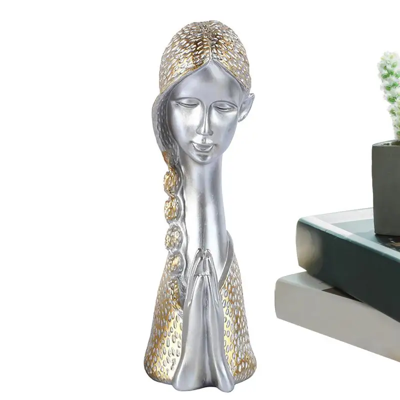 Фигурка молитвы девушки из смолы украшение для стола Коллекционная фигурка