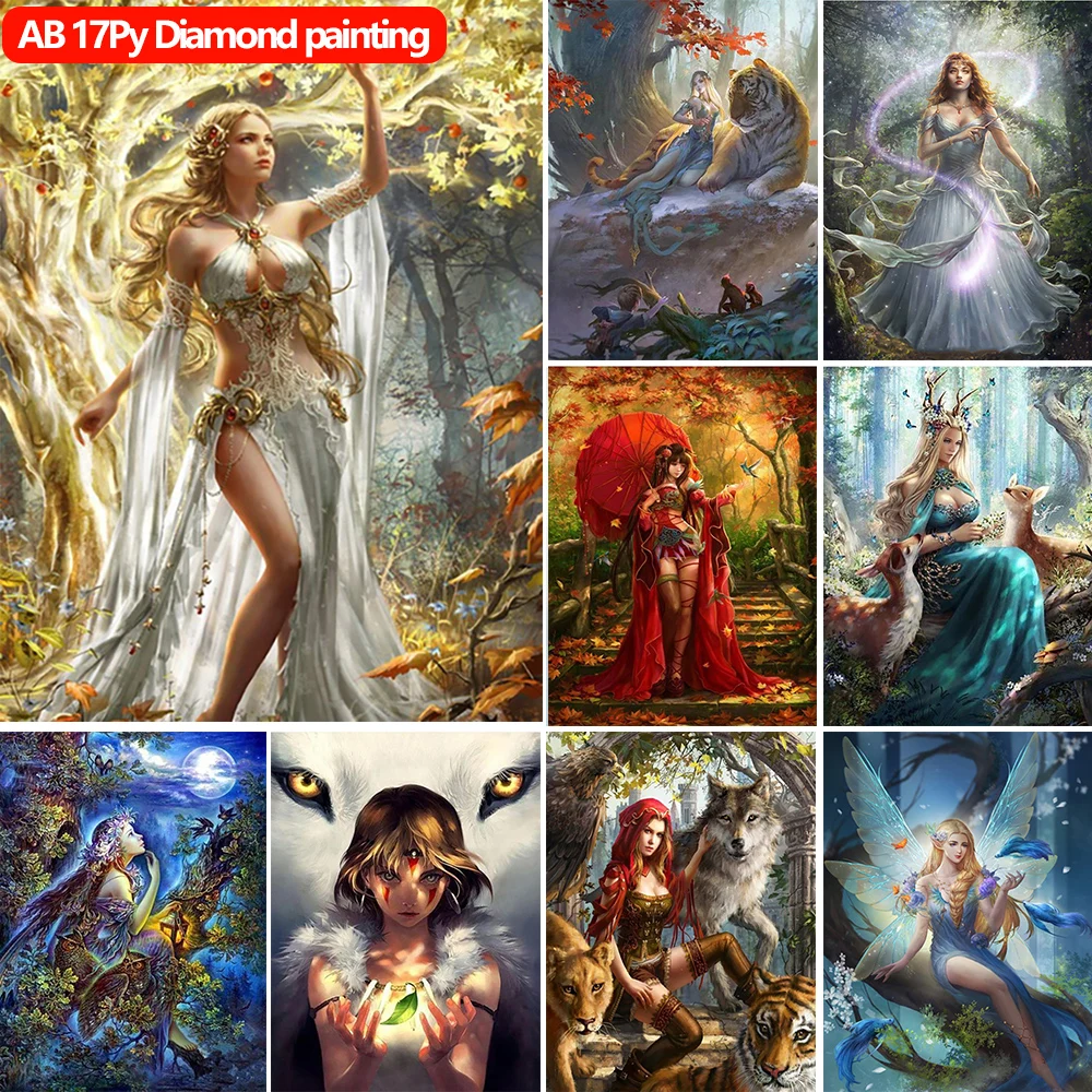 

Набор для алмазной живописи AB, сексуальная женская вышивка стразами в виде животных, 2022, мозаика, вышивка крестиком стразы, искусство, декор ...