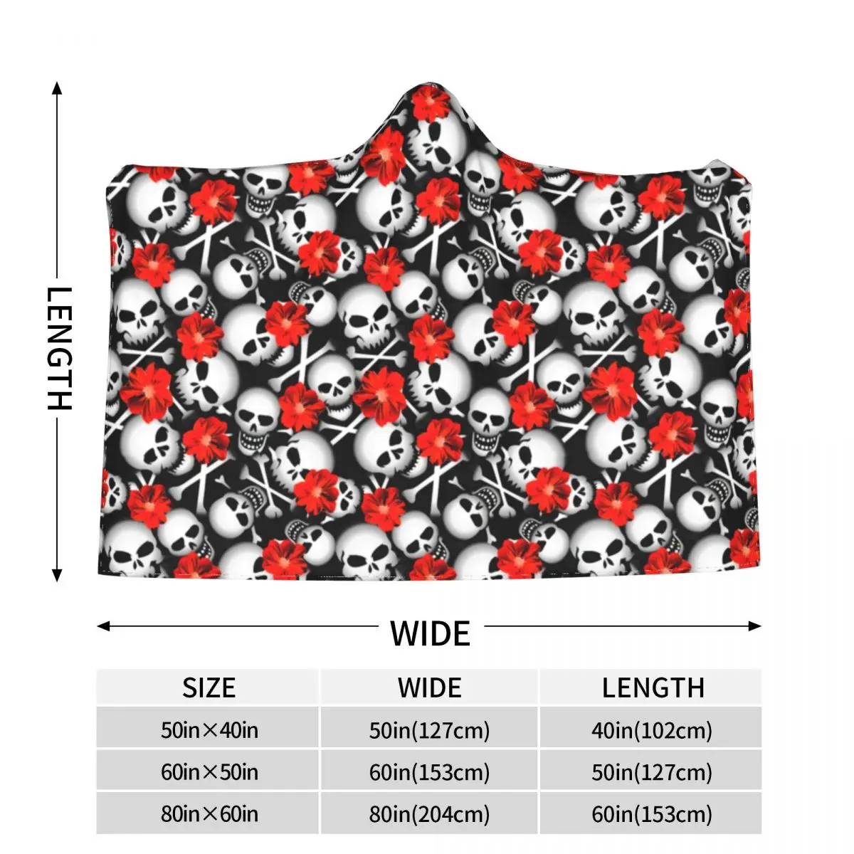 Супермягкое Флисовое одеяло с капюшоном и принтом красных цветов |