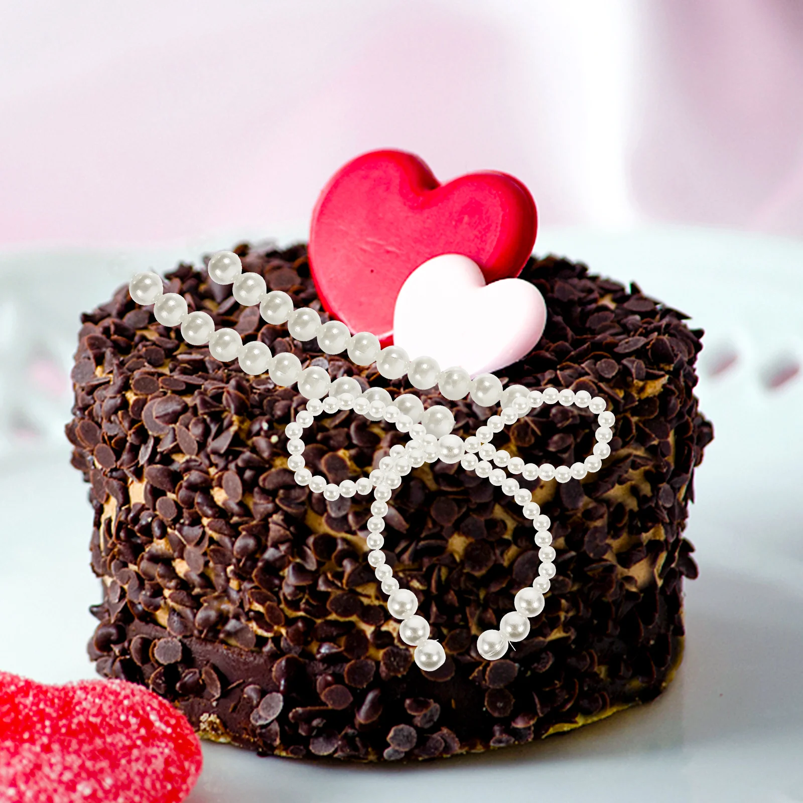 10 шт. украшения для торта на день рождения с жемчужным бантом свадебный топпер