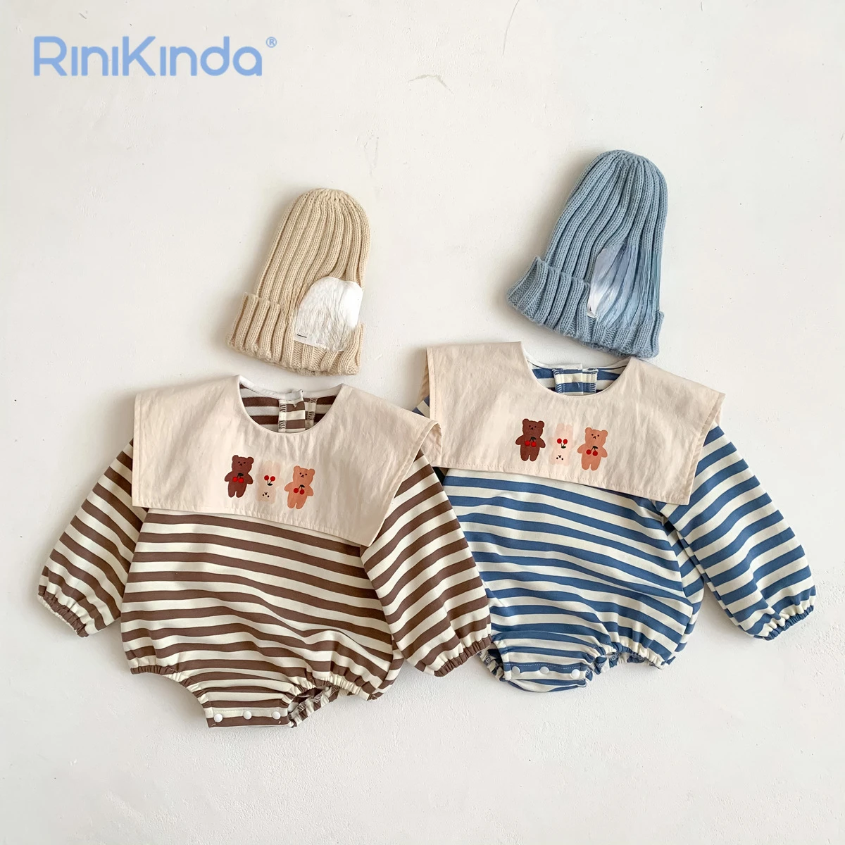 

Newborn Baby Girls Boys Rompers Spring Summer Cartoon Animals Long Sleeve Jumpsuit Striped Kids Clothes Toddler Outfit