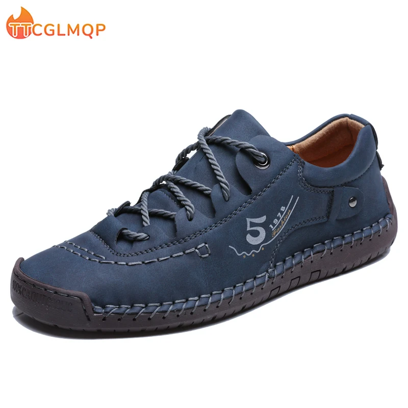

2022 New Men Casual Shoes Handmade Leather Loafers Comfortable Men Shoes Quality Leather Flat Moccasins Men Sneakers Big Size 48