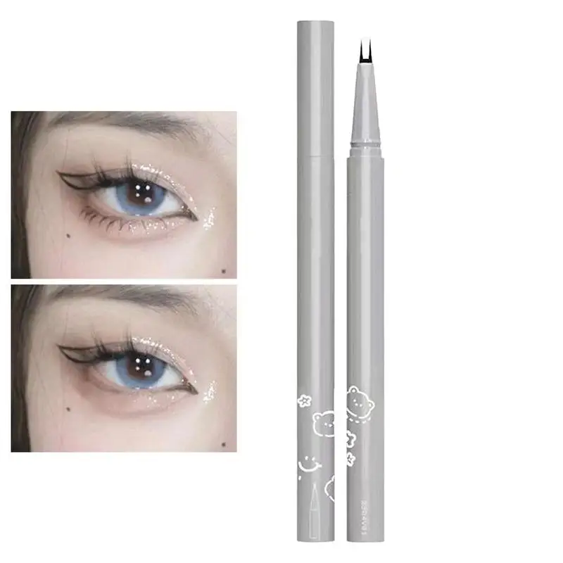 

Liquid Eyeliner Pen Double Tip Liquid Eyeliner Quick Drying Liquid Liner Long Lasting 24 Hour Waterproof Eyeliner Black For