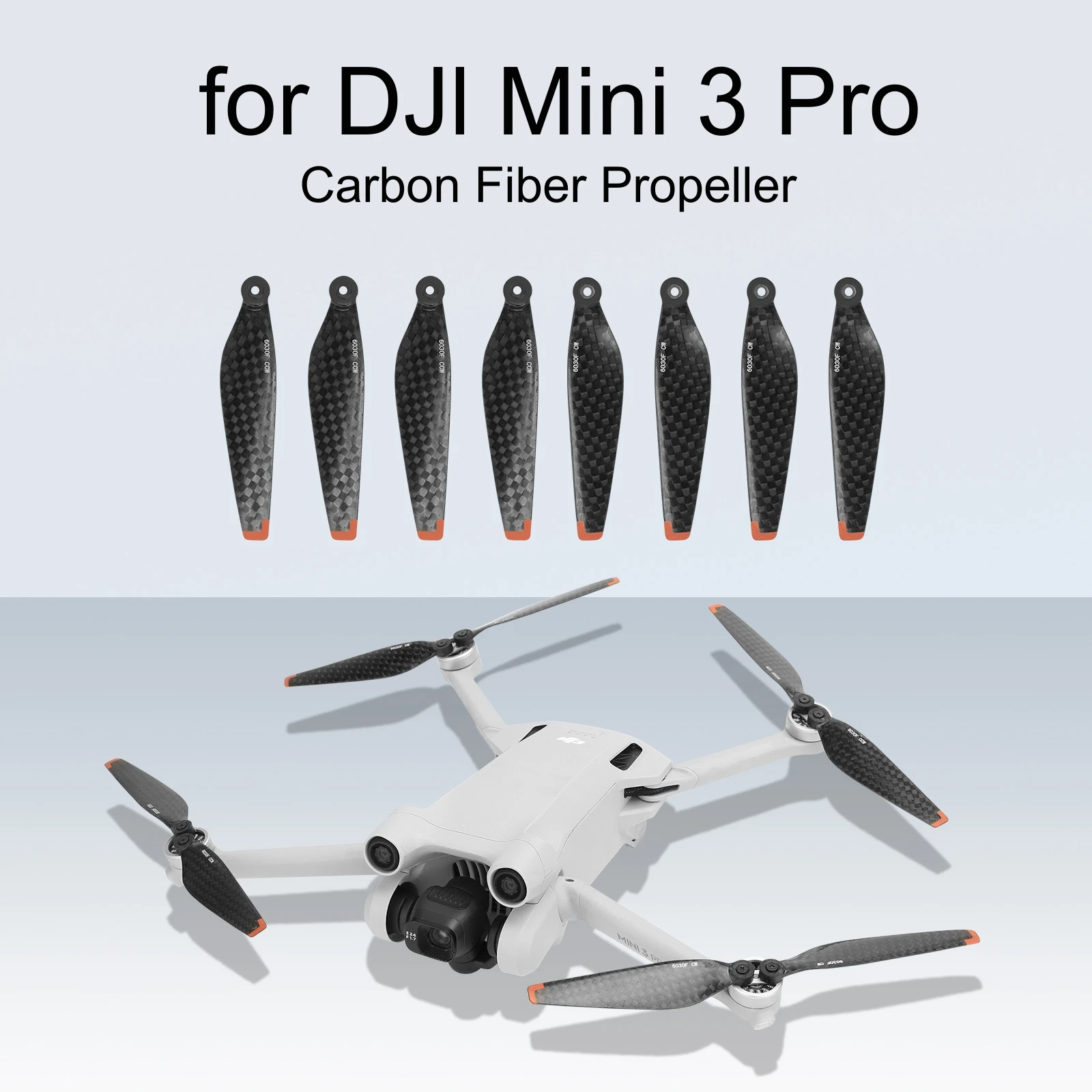 

For DJI Mini 3 Pro 6030F Carbon Fiber Propeller Hard and Durable Lightweight Propellers 6030F Blades Accessories
