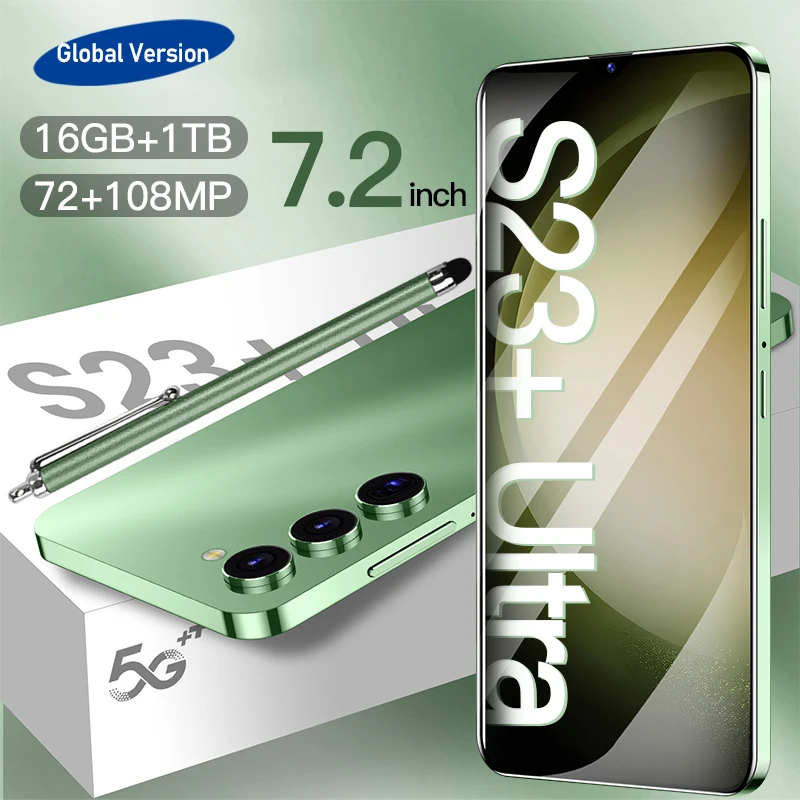 

Global S23+ Ultra New Smartphone Android Telefone 6800mAh 16+1TB 7.2inch HD Screen Cell Phone Pro Camera 5G Mobile Phones Unlock