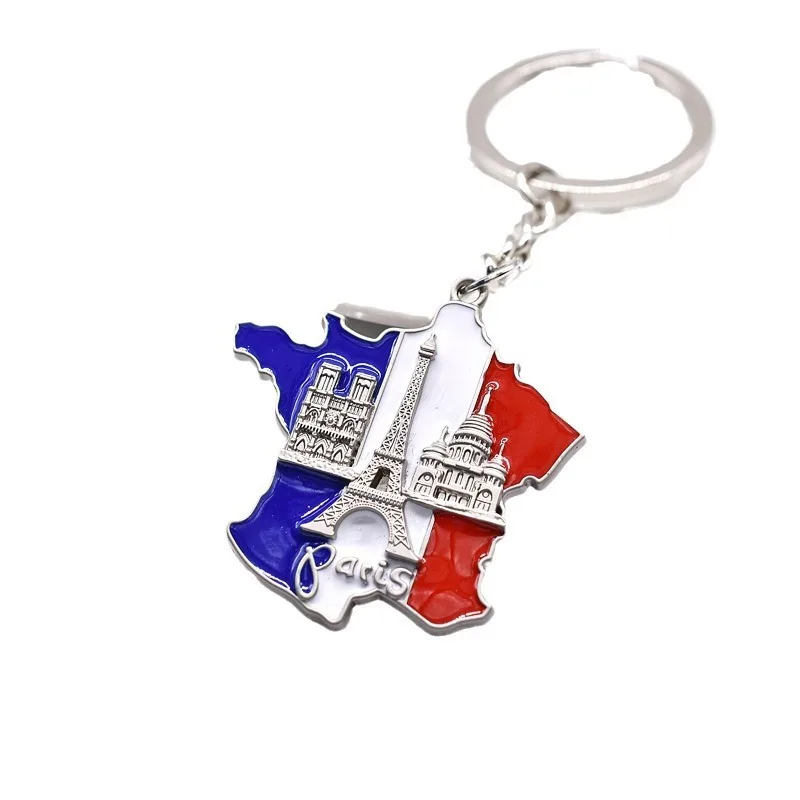 Брелок с подвеской в виде карты Франса для женщин и мужчин брелок ключей из