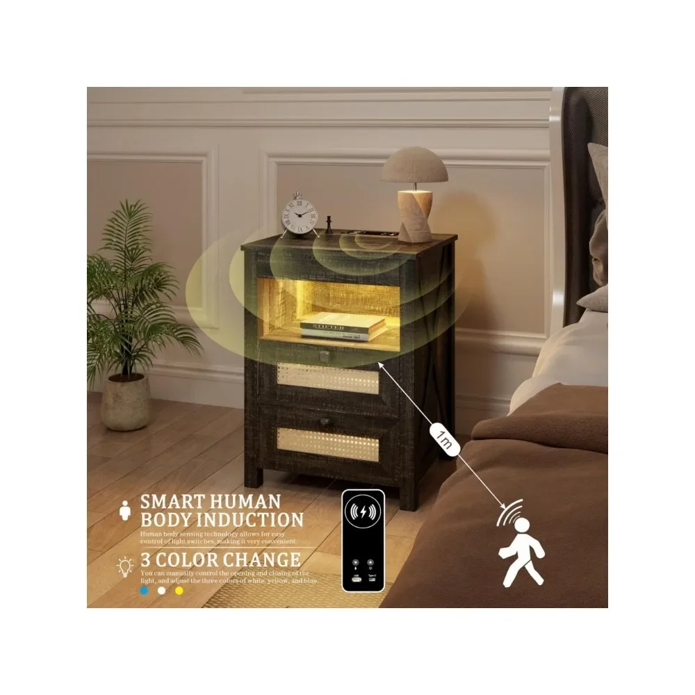 Набор прикроватных тумбочек 2 с ящиком для пистолета прикроватная тумбочка