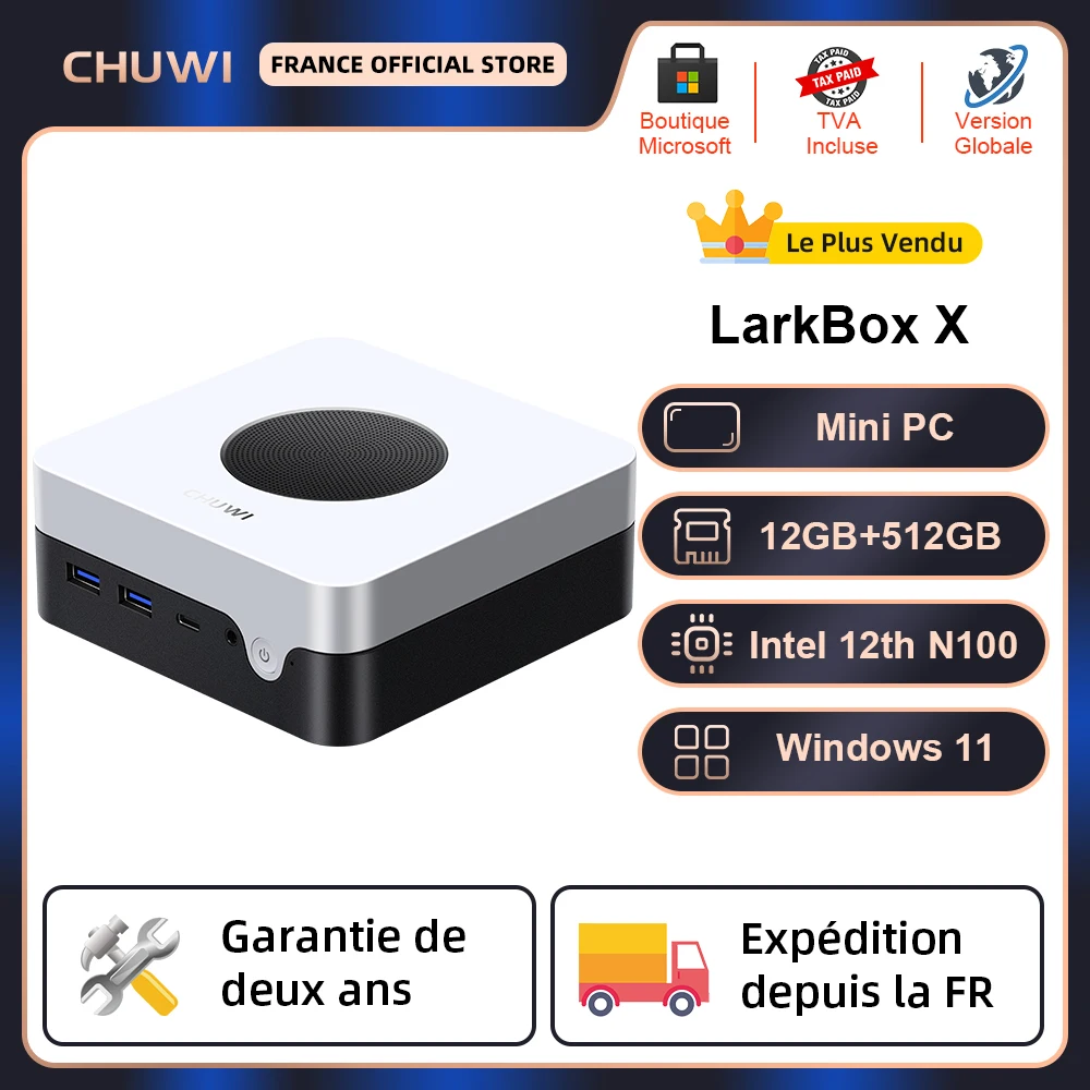Chuwi Larkbox X Mini Pc Intel 12Th N100 12Gb Lpddr5 512Gb Ssd Windows 11 Triple Screen Output 4K Ultra Hd Wifi 6 Bluetooth 5.2 Espandi Memoria Fino A 