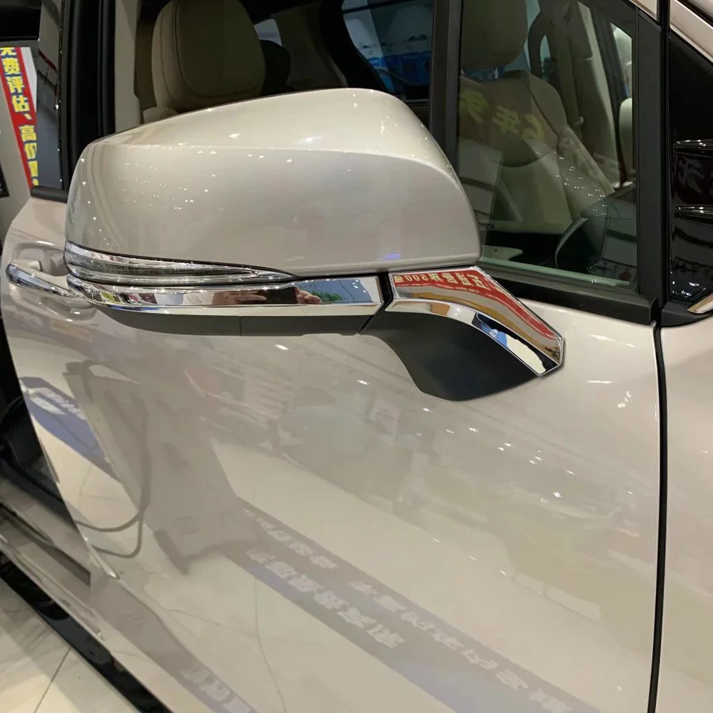 For Toyota Sienna 2021 2022 Chrome Rearview Mirror Cover Trim Strip Rear View Molding Frame Garnish Sticker Decoration