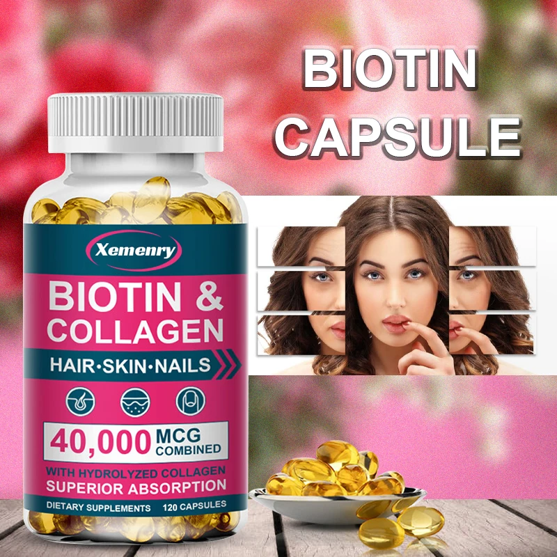 

Collagen Capsules, Promotes Hair Growth, Strengthens Weak Nails, Anti-Aging, Supports Joints and Bones, Biotin Supplement