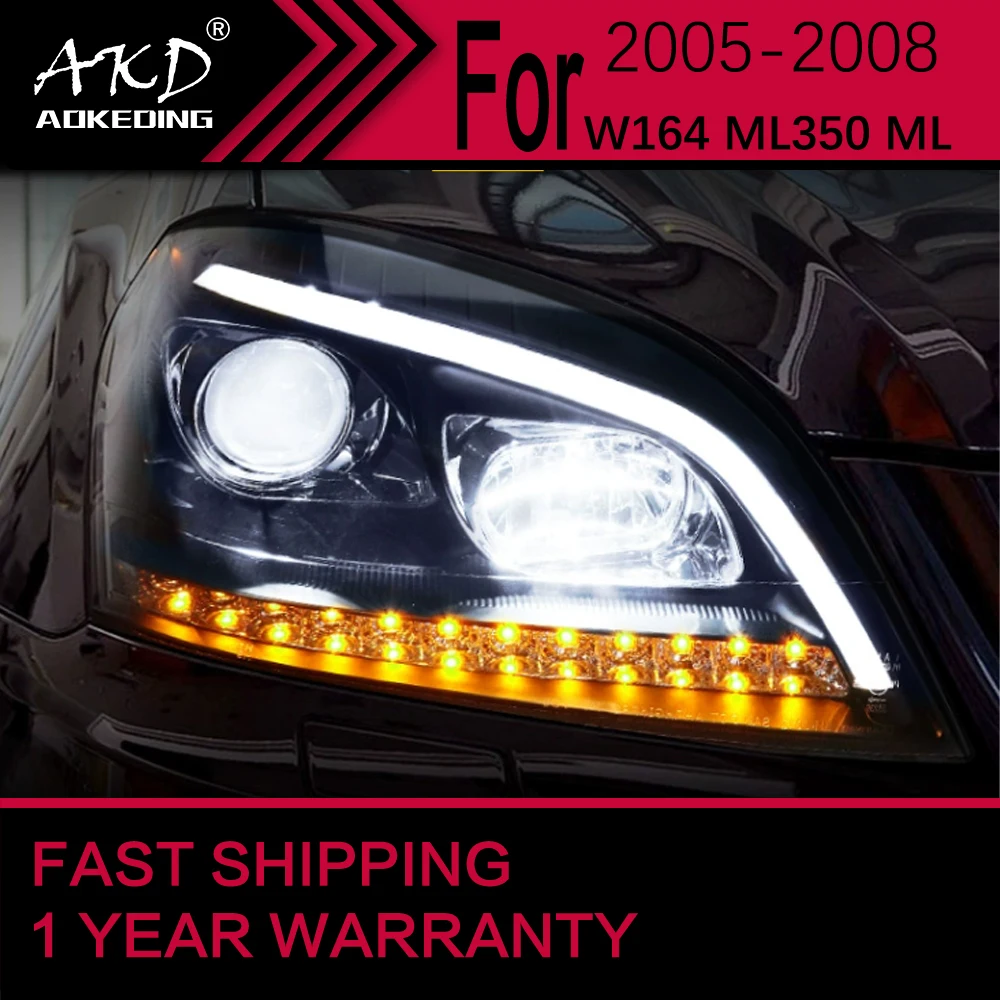Автомобильные фары для Benz W164 ML светодиодный 2005-2008 ML350 ML500 передняя фара Drl объектив