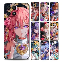 anime genshin impact flower game phone case for honor 50 30 10 lite 30i 20 20e 9a 9c 9x pro 8x nova 8i 9 y60 cover silicone case