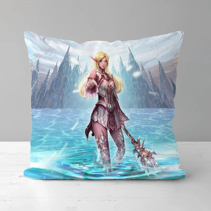 Двухслойные декоративные наволочки для диванных подушек Lineage2, наволочки для подушек 45x45, наволочка, подушки 45*45, кровать