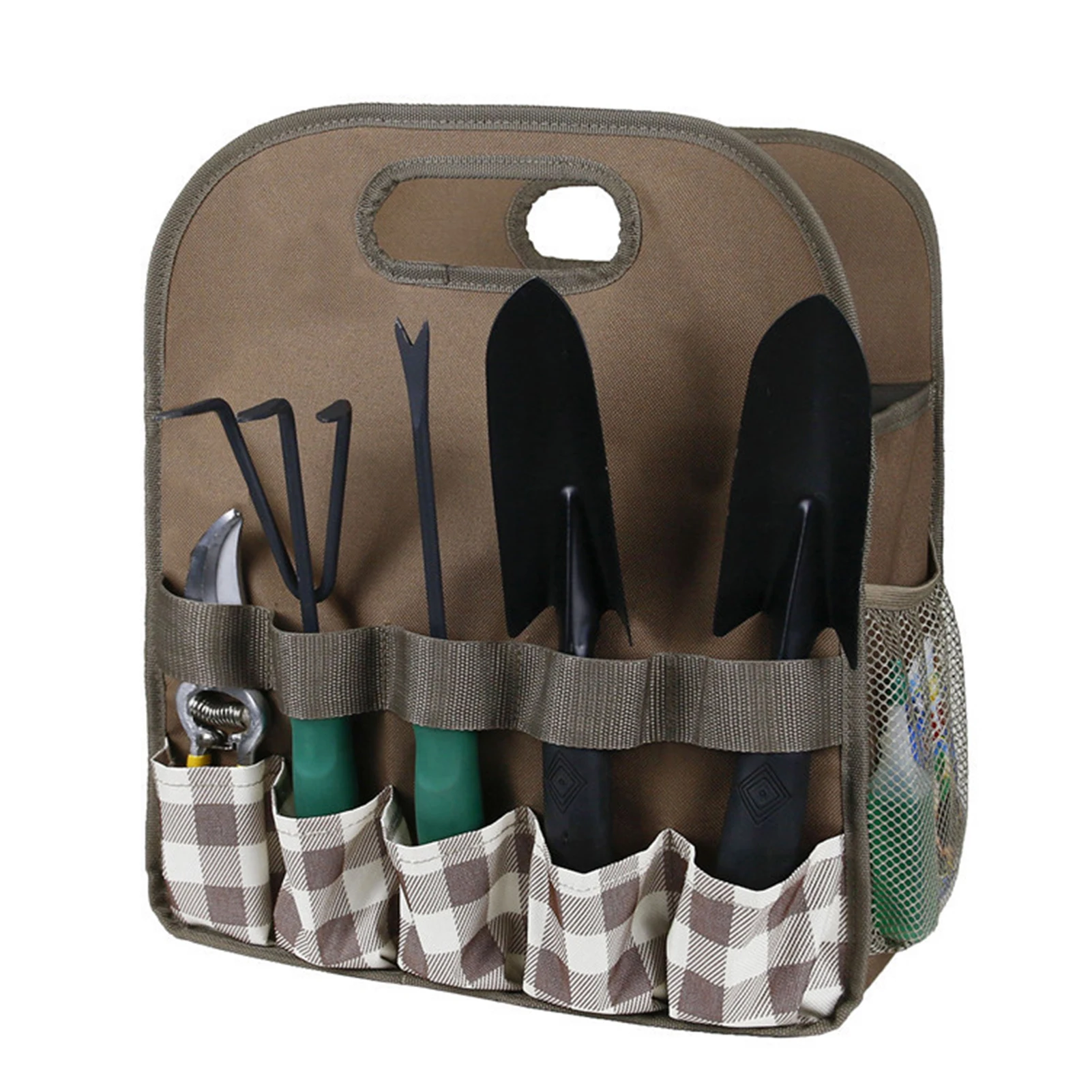 

Садовый органайзер для инструментов, вместительная сумка-тоут из ткани Оксфорд с карманами для хранения инструментов в помещении и на улиц...
