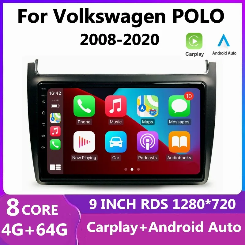 Автомагнитола для Volkswagen VW Polo Sedan 2008 2020 мультимедийный видеоплеер Android 10