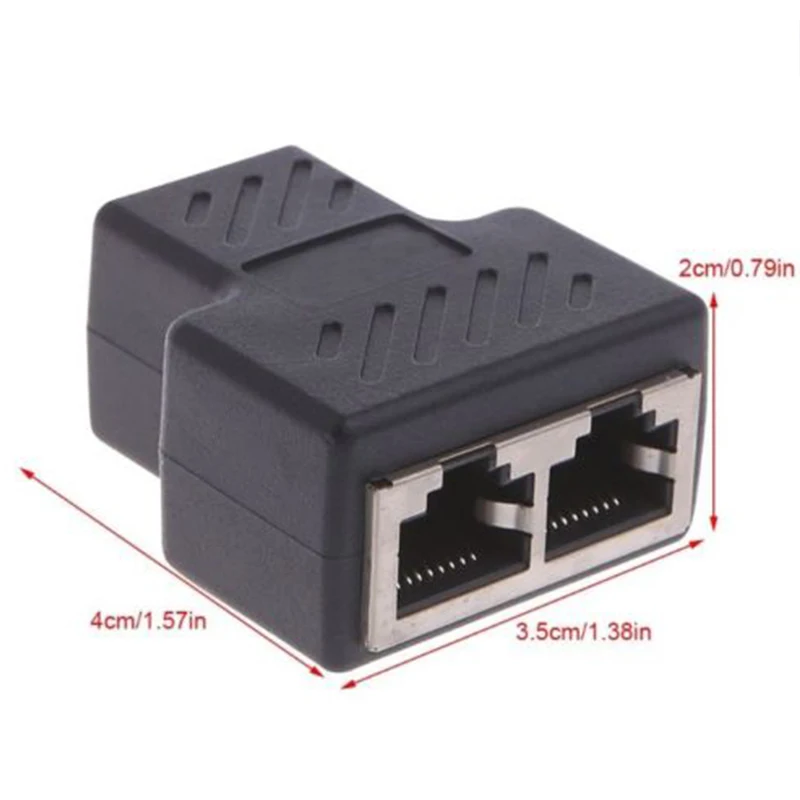 

1 To 2 Ways RJ45 LAN Ethernet Network Cable Female Splitter Connector Adapter For Laptop Docking Stations Networking Extension
