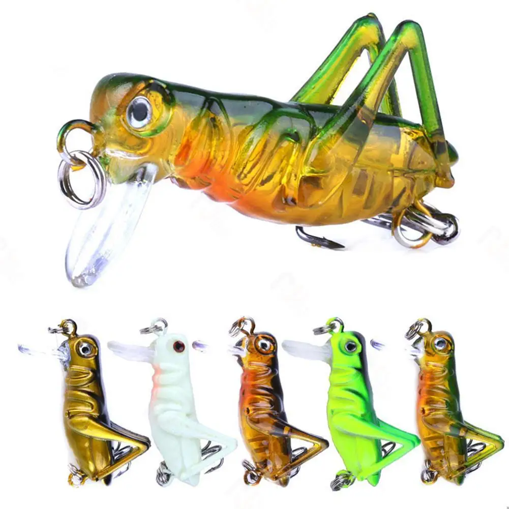 

2023 3.5cm 3g Lure Bionic Artificial Cricket Fishing Bait 5 Colors Simulation Grasshopper Sea Fishing Lure Insect Fake Bait