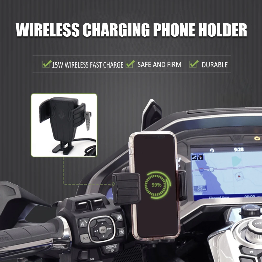 15W Wireless Charger Fast Wireless Charging Motorcycle GPS Phone Holder Navigation Holder For Most Harley Davidson Models