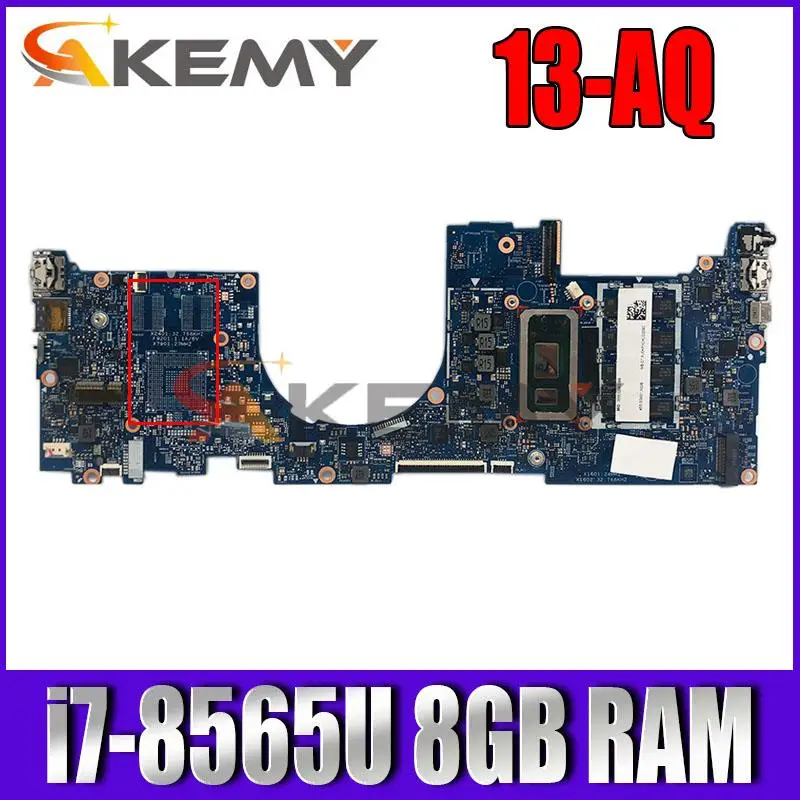 

448.0G904. L53411-601 FOR HP ENVY 0011 18744-1 13T-AQ000 13-AQ Laptop motherboard L53411-001 com i7-8565U 8GB 100% Testado OK