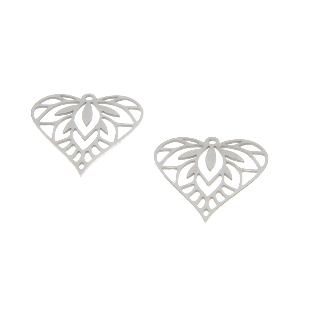 

5pcs/lot Geometric Heart charm Heart Stainless steel Charm pendant 32x30mm