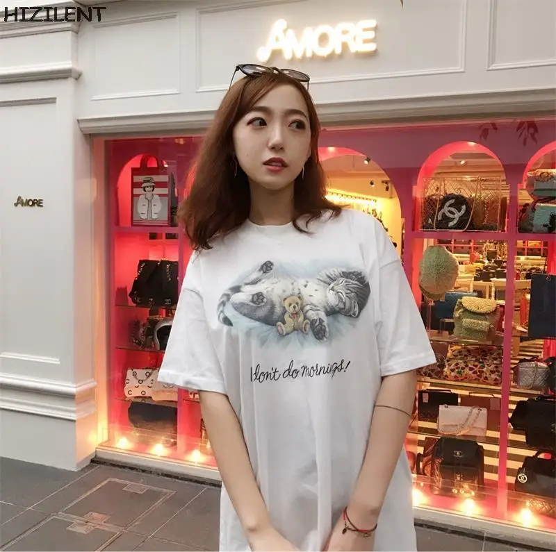 Женская Футболка в стиле Харадзюку с коротким рукавом и надписью - купить по