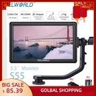 Портативная камера FEELWORLD, 5,5 дюйма, 4k, полевой монитор DSLR, вход HDMI, выход, небольшой Full HD 1280x720 IPS, наклонный рычаг, мощность S55