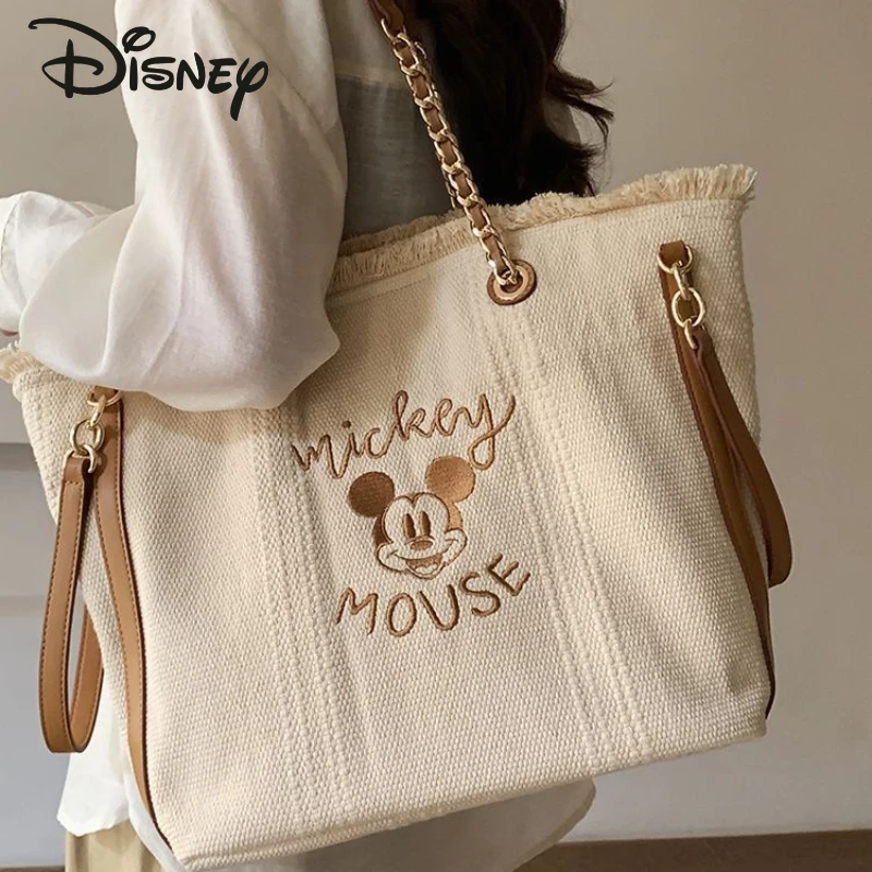 Disney Mickey Animation Park Tote bag 2023 new hand-held large-capacity bag girl summer shoulder messenger bag