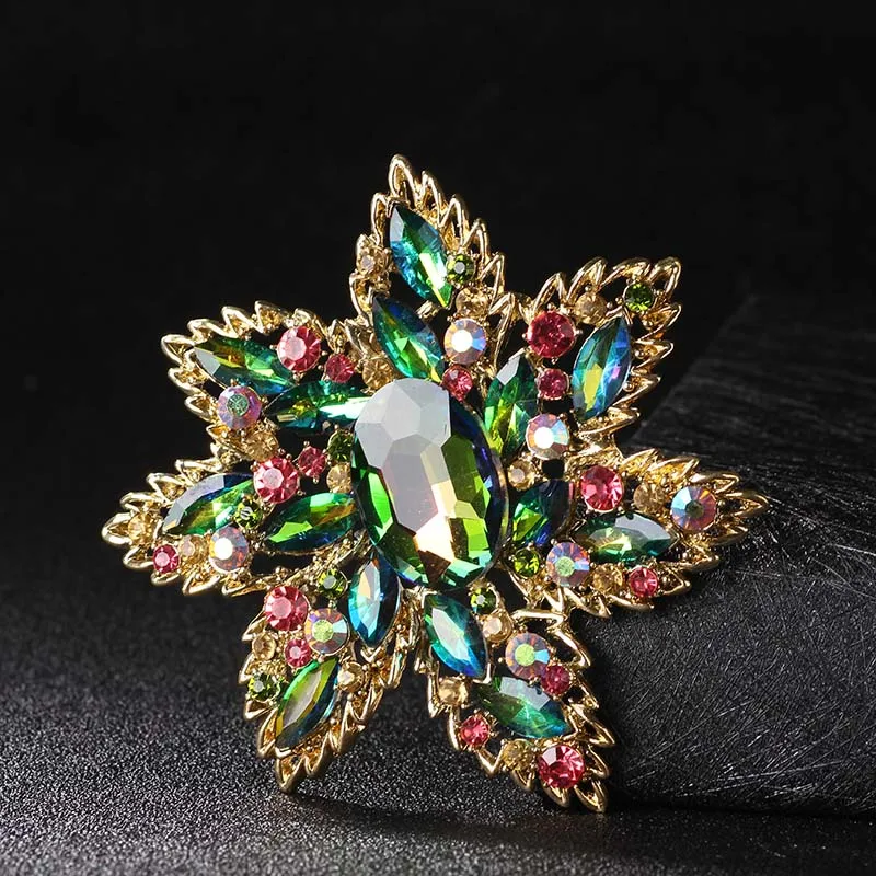 

Donia Jewelry European and American Fashion Alloy Inlaid With Colorful Glass Brooches Luxury Flower Pins.