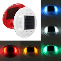 outdoor colorful 4 led solar powered light road path ground lamp