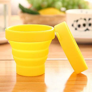 20Pcs/lot Food Grade Water Cup Protable Solid Color Silicone Cups Folding Gargle For Outdoor Travel Drinkware Tools - купить по