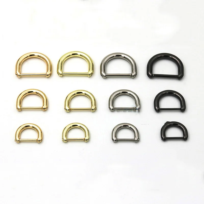 Meetee 5/10pcs ID13/16/20/25mm Metal D Ring Buckle Bags Ring Screw Replace Hanging Hook DIY Luggage Decor Buckles Hardware Parts images - 6