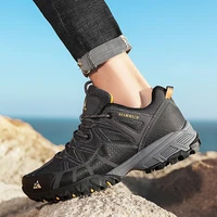 hikeup 2022s men hiking shoes mesh fabric climbing shoes outdoor trekking sneakers for men rubber sole factory outlet
