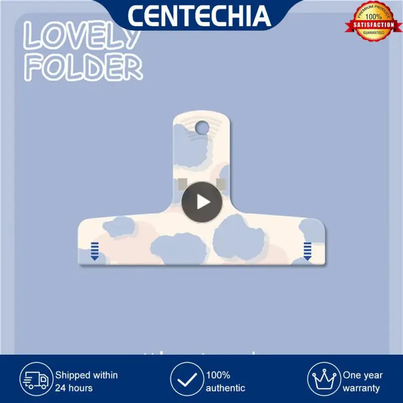 

Современная простая бумажная папка, Прекрасный зажим, противоскользящий дизайн, ручная папка для купюр, магнитный зажим, кремовая масляная живопись, синий