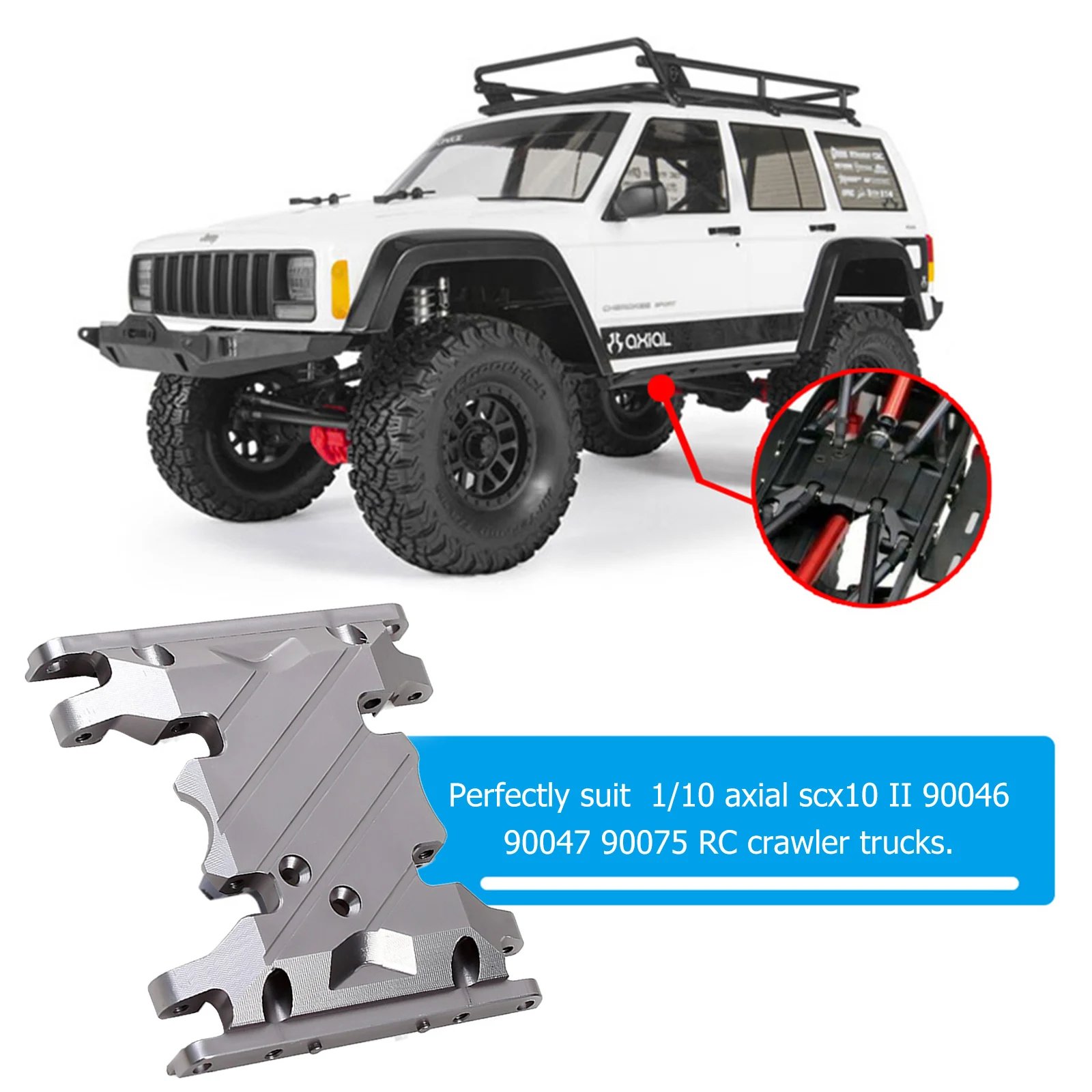 

DRM12765 Защитная Броня из алюминиевого сплава для шасси 1/10 Axial SCX10 II 90046 90047 90075 RC Crawler Car