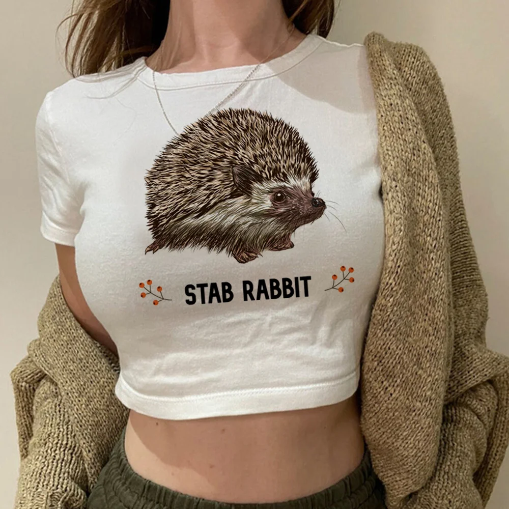 

Женский укороченный топ в стиле 90-х с изображением Ежика