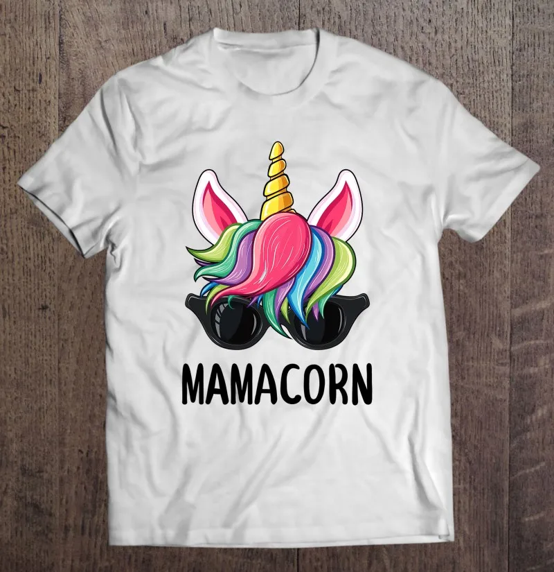 

Mamacorn Mom Funny Unicorn For Mothers Day Gifts Oversized T-Shirt Plus Size Plus Size Own Design Anime Manga Cotton Men Print
